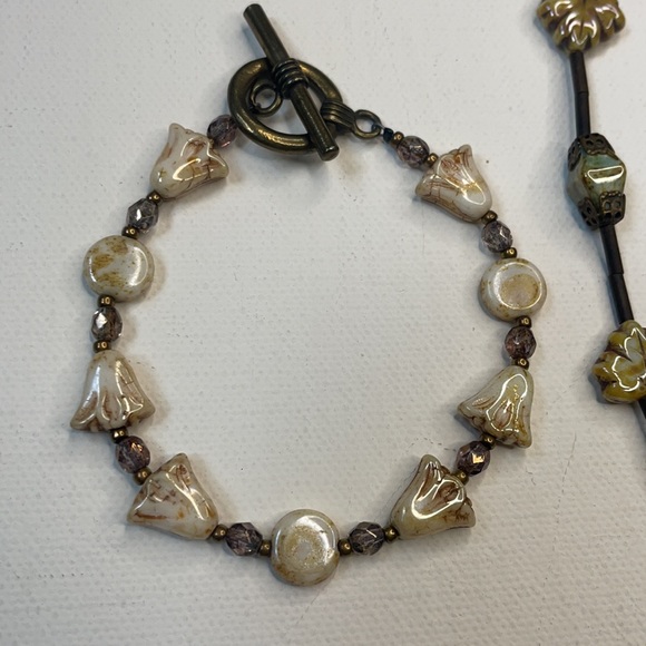 Handmade leaf Necklace and bracelet set - Picture 2 of 9